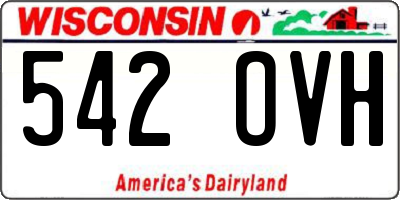 WI license plate 542OVH