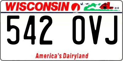 WI license plate 542OVJ