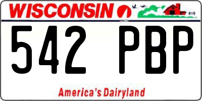WI license plate 542PBP