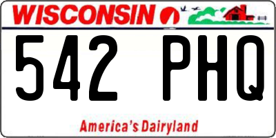WI license plate 542PHQ