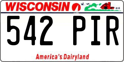 WI license plate 542PIR