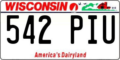 WI license plate 542PIU