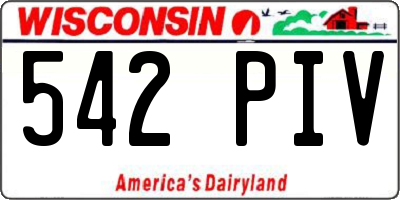 WI license plate 542PIV