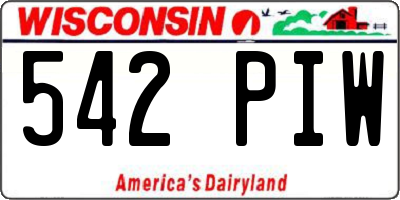 WI license plate 542PIW