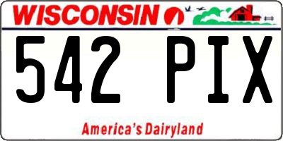 WI license plate 542PIX