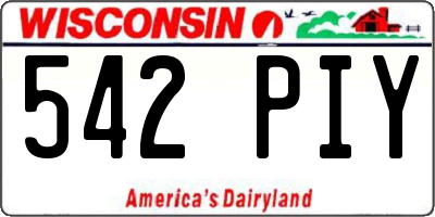 WI license plate 542PIY