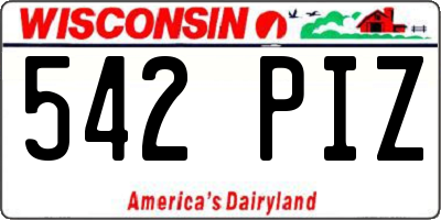 WI license plate 542PIZ