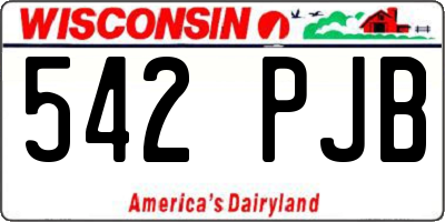 WI license plate 542PJB