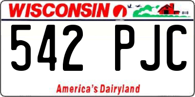 WI license plate 542PJC