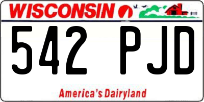 WI license plate 542PJD
