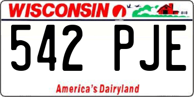 WI license plate 542PJE