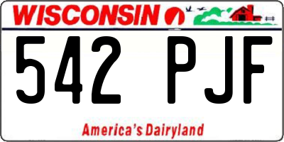WI license plate 542PJF