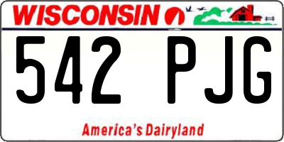 WI license plate 542PJG