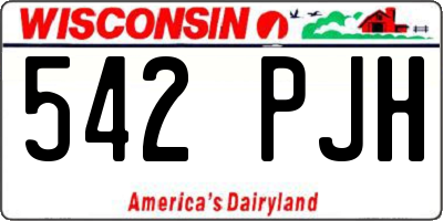 WI license plate 542PJH