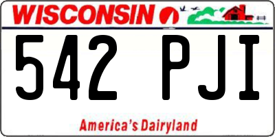 WI license plate 542PJI