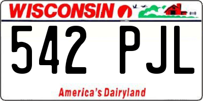 WI license plate 542PJL