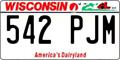 WI license plate 542PJM