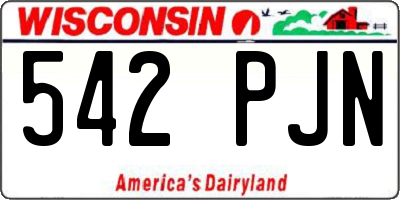 WI license plate 542PJN
