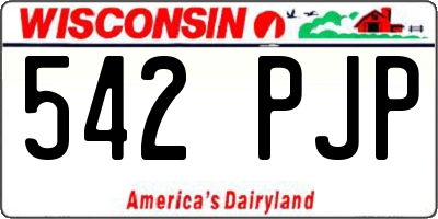 WI license plate 542PJP