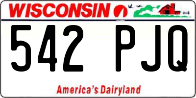 WI license plate 542PJQ