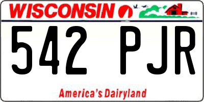 WI license plate 542PJR