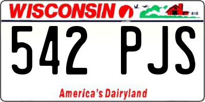 WI license plate 542PJS
