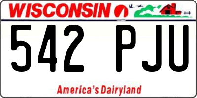 WI license plate 542PJU