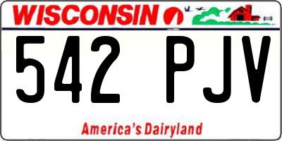 WI license plate 542PJV
