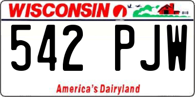 WI license plate 542PJW