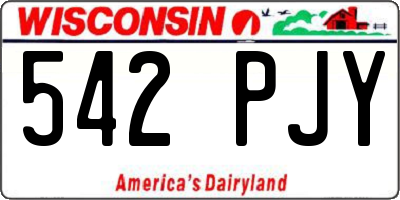 WI license plate 542PJY