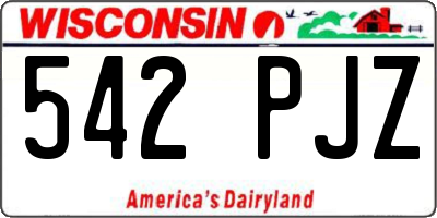 WI license plate 542PJZ
