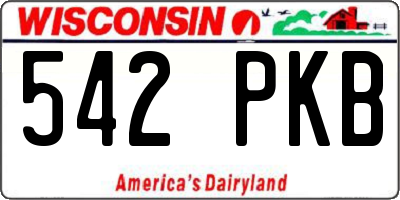 WI license plate 542PKB