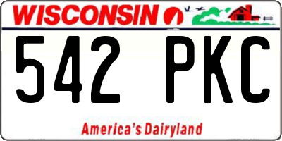 WI license plate 542PKC