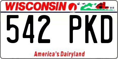 WI license plate 542PKD