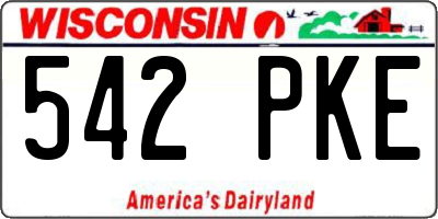 WI license plate 542PKE