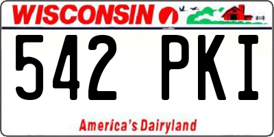WI license plate 542PKI
