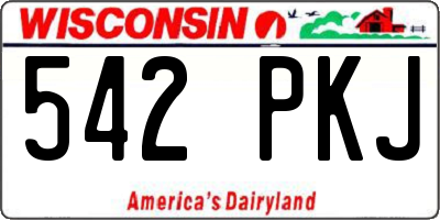 WI license plate 542PKJ