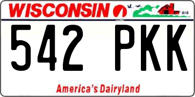 WI license plate 542PKK
