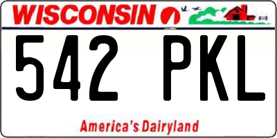 WI license plate 542PKL