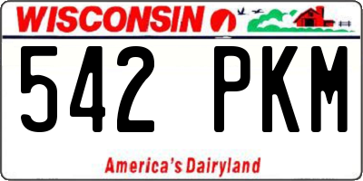 WI license plate 542PKM