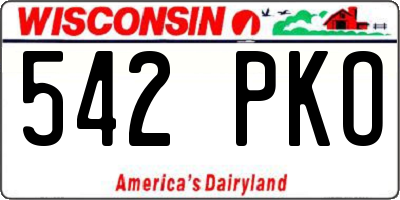 WI license plate 542PKO