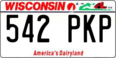 WI license plate 542PKP