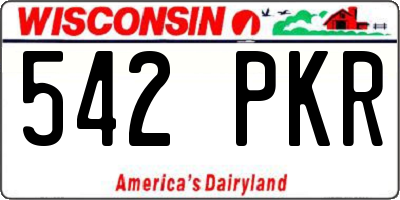 WI license plate 542PKR