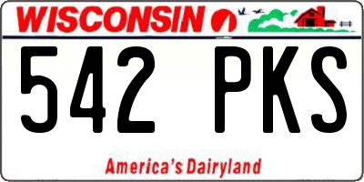 WI license plate 542PKS