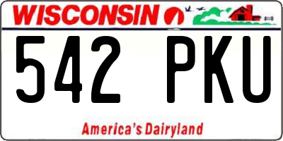 WI license plate 542PKU
