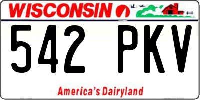 WI license plate 542PKV