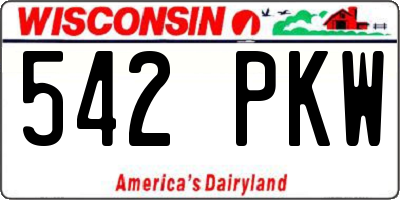 WI license plate 542PKW