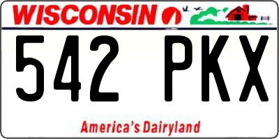 WI license plate 542PKX