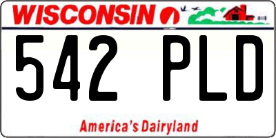 WI license plate 542PLD