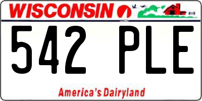 WI license plate 542PLE